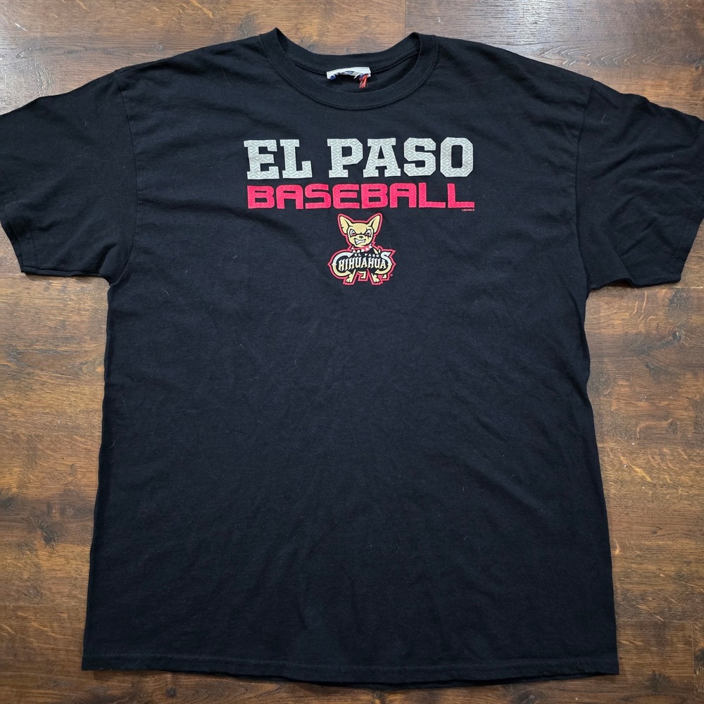 El Paso Chihuahuas‎ MiLB Baseball Graphic T-Shirt Black Mens XL LSG MiLB